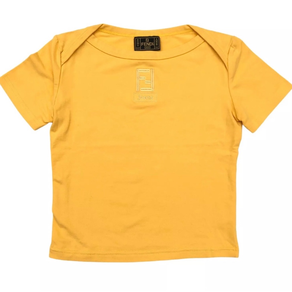 SOLD! Vintage Fendi Logo Embroidered Crop Tee